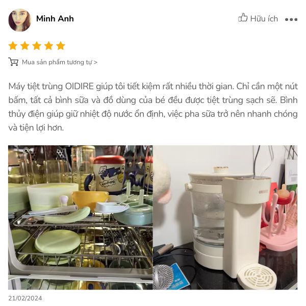 Combo máy tiệt trùng & bình thủy điện OIDIRE: Tiệt trùng an toàn, pha sữa tiện lợi  - Ảnh 3.