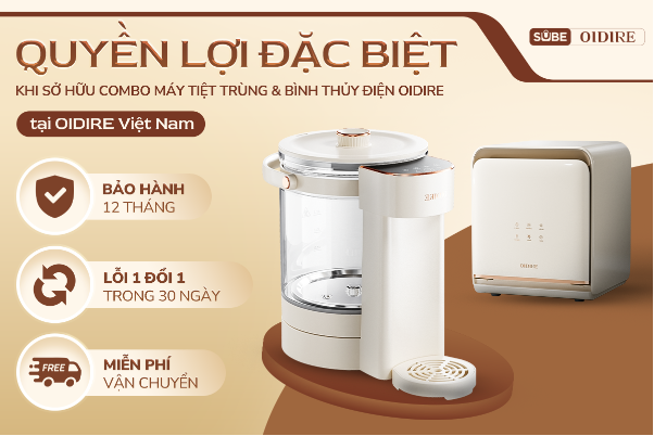 Combo máy tiệt trùng & bình thủy điện OIDIRE: Tiệt trùng an toàn, pha sữa tiện lợi  - Ảnh 5.