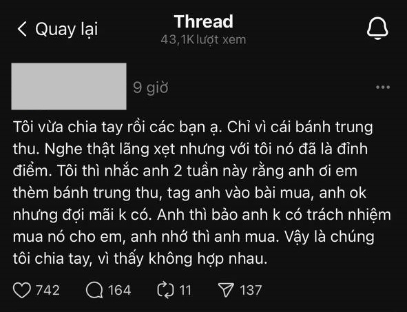 Tranh luận ầm ĩ về câu chuyện &quot;Tôi vừa chia tay, chỉ vì cái bánh Trung thu&quot;: Lý do thật sự nằm ở đâu? - Ảnh 1.