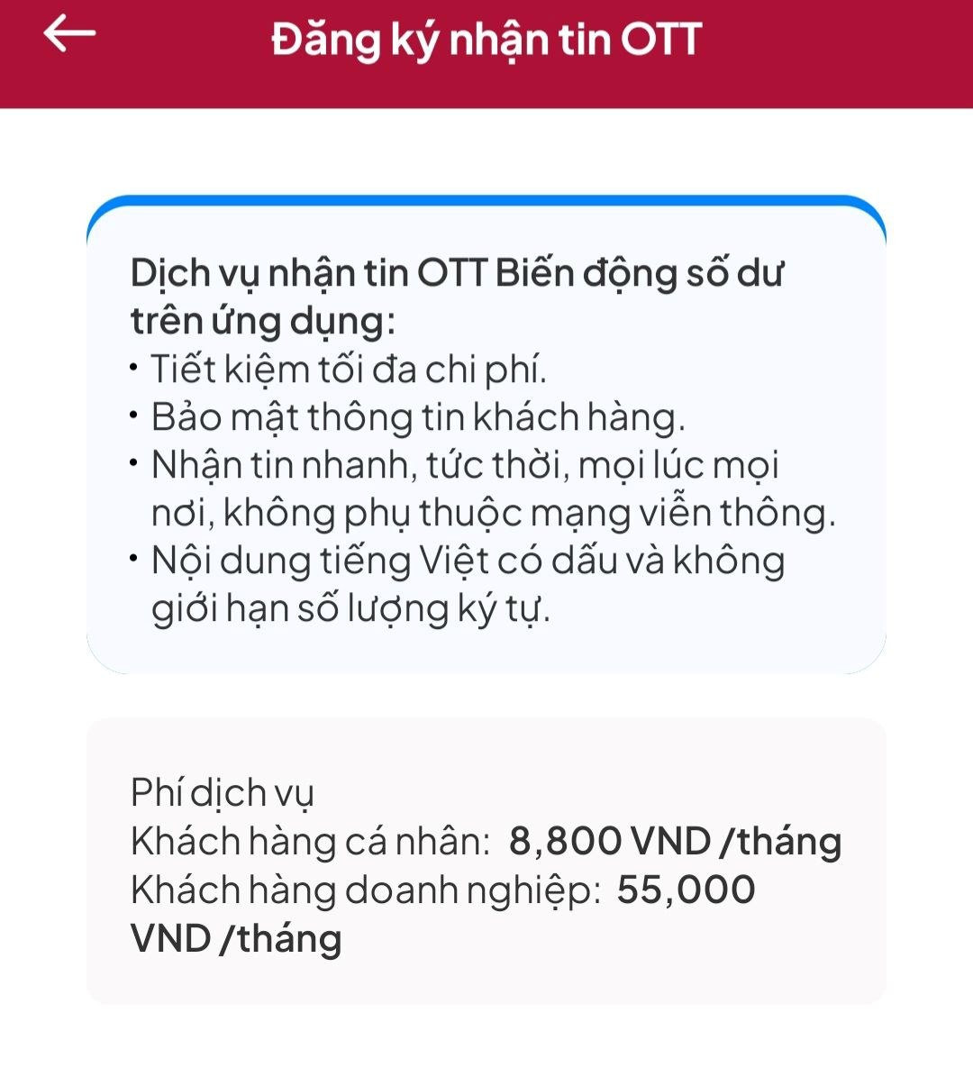 Không phải nhà băng nào cũng miễn phí thông báo biến động số dư trên App, một 