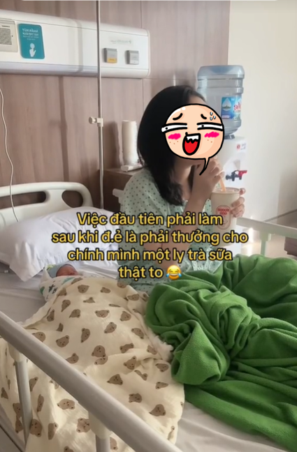 Vừa đẻ xong tự thưởng ly trà sữa, mẹ bỉm bị chỉ trích, chị em bênh vực &quot;thứ cần kiêng chính là cộng đồng mạng&quot; - Ảnh 1.