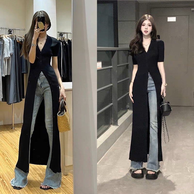 13 chiếc áo váy mặc cùng quần jeans xinh nhất Shopee, trend của Rosé &quot;slay&quot; mãi thôi!- Ảnh 25.