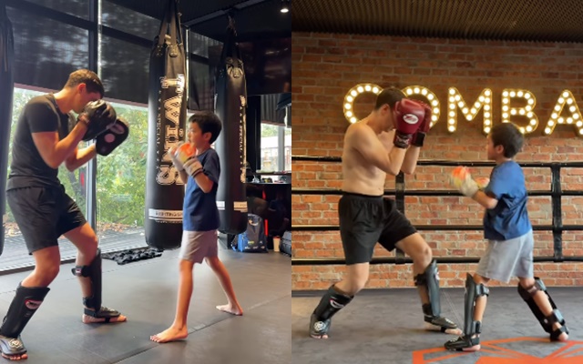 Con trai Tăng Thanh Hà gây bất ngờ với khả năng đấm boxing