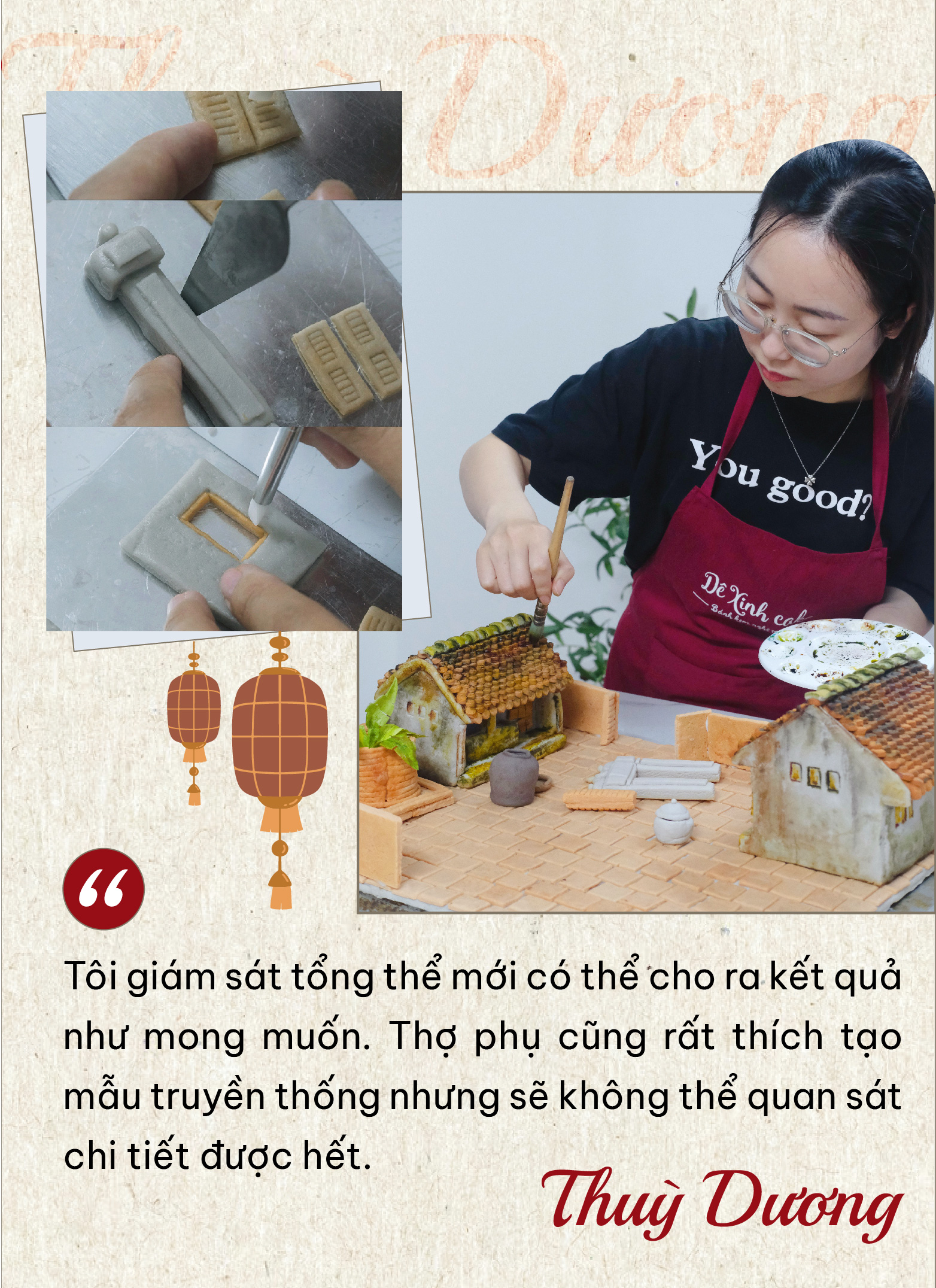 Cô gái làm bánh Trung thu tái hiện làng quê Bắc Bộ: Nặng gần 30kg, làm trong 5 ngày, 4 người cùng hợp sức, giá nào cũng không bán, ai hỏi cũng không dạy- Ảnh 5.