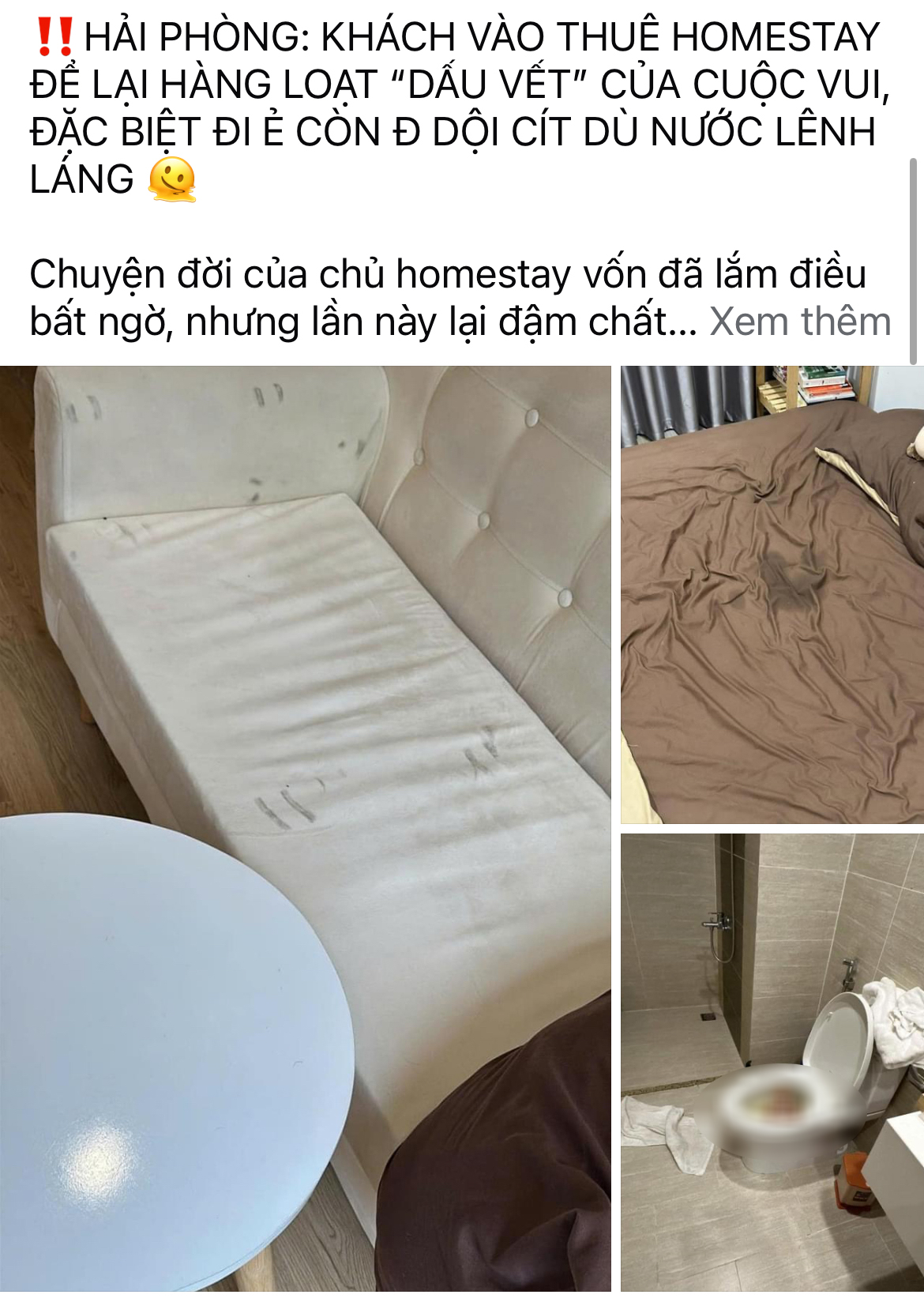 Chủ homestay ở Hải Phòng khóc thét trước &quot;bãi chiến trường&quot; mà khách thuê để lại, nhiều trường hợp còn kinh khủng hơn thế - Ảnh 1.