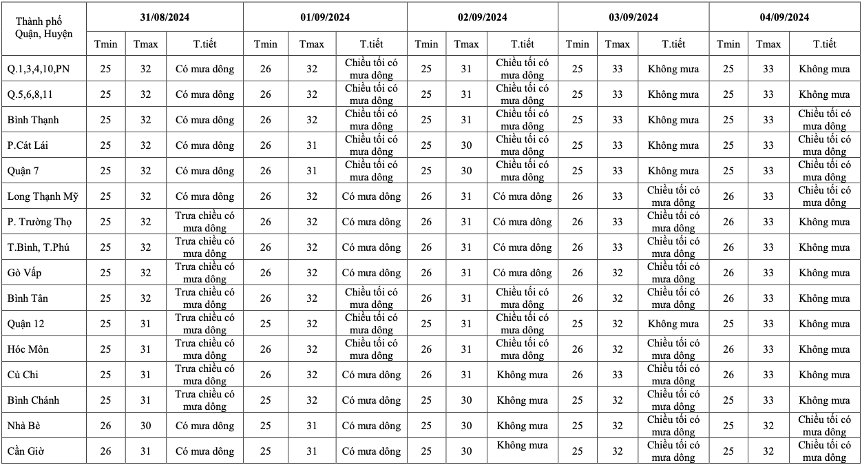 Thời tiết đáng lưu ý ở TP HCM trong những ngày nghỉ lễ 2-9- Ảnh 2.