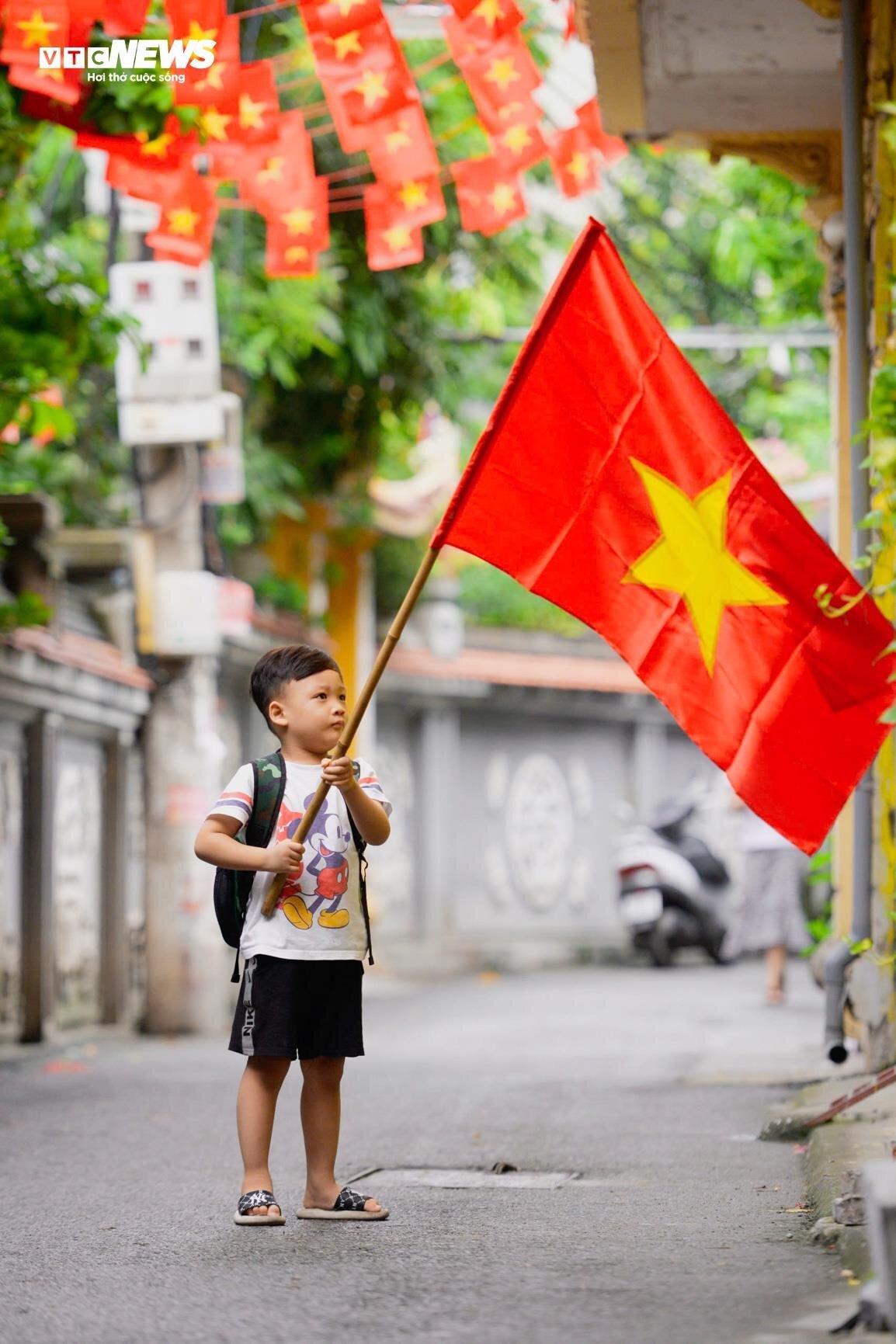 Từ đường lớn đến ngõ nhỏ Hà Nội đỏ thắm sắc cờ Tổ quốc thiêng liêng - Ảnh 8.