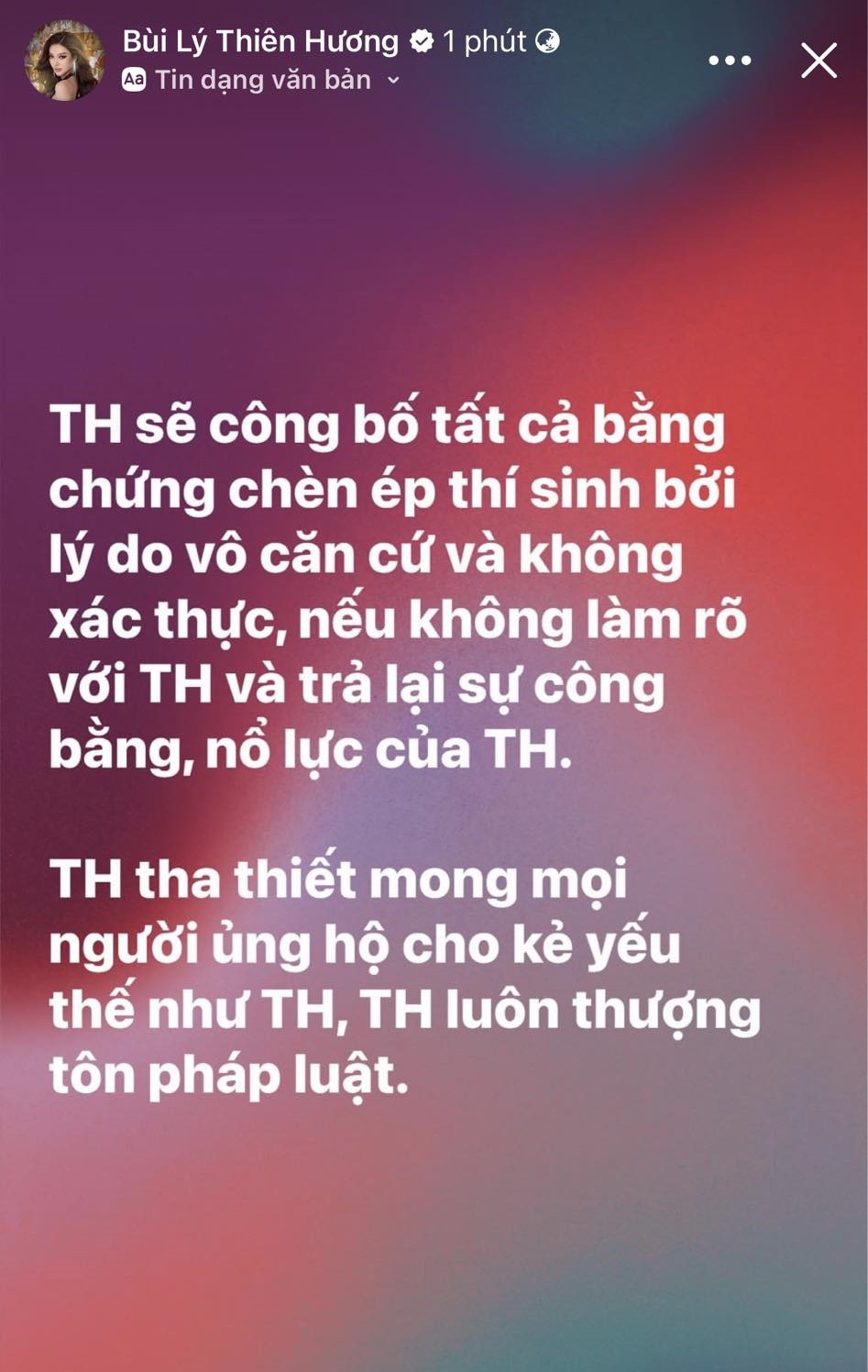 &quot;Kiếp nạn&quot; mới của Miss Grand Vietnam: Bùi Lý Thiên Hương tuyên bố tung bằng chứng tất cả bằng chứng về việc chèn ép thí sinh - Ảnh 2.