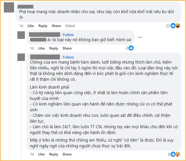 Mê kinh doanh nhưng thiếu nhiệt huyết, thất bại liên tục để vợ phải gồng gánh một mình: Làm chồng như vậy có đáng để phụ nữ tiếp tục đóng vai &quot;hậu phương&quot;?- Ảnh 3.