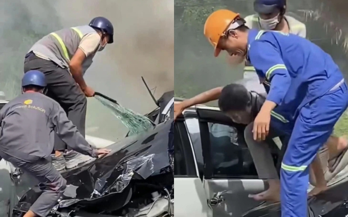 Nhóm người hợp sức hỗ trợ cứu tài xế Volvo ở cầu Phú Mỹ: &quot;Ai lại không sợ chết... nhưng không thể không cứu&quot;