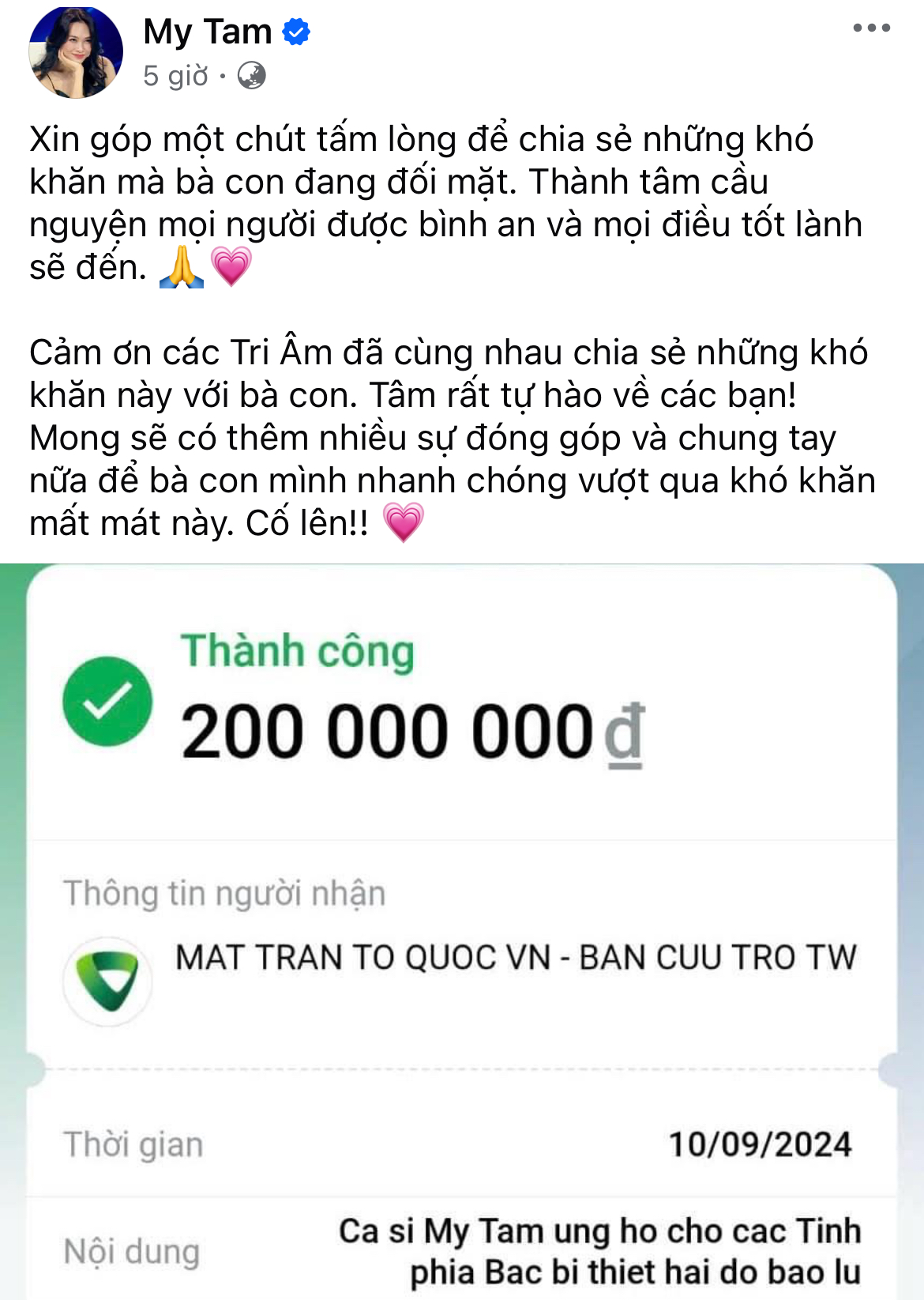 Thêm hơn 30 sao Việt đồng lòng đóng góp hàng tỷ đồng hỗ trợ bà con vùng bão lũ- Ảnh 6.