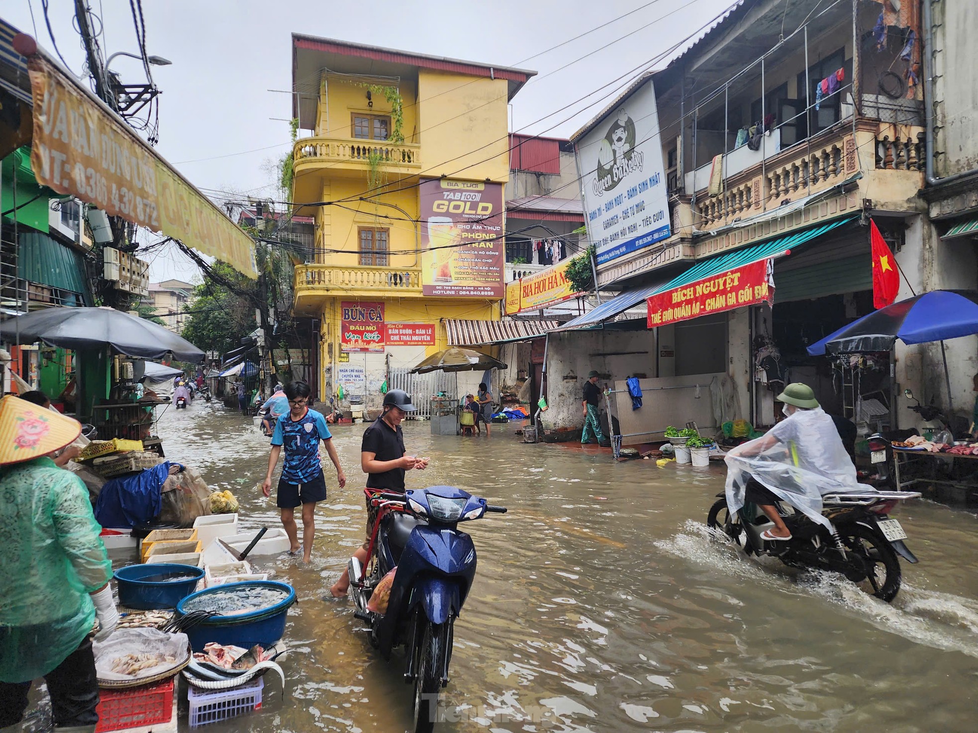 Hà Nội: Mất điện, ngập sâu, hàng trăm dân ngoài đê di tản - Ảnh 12.