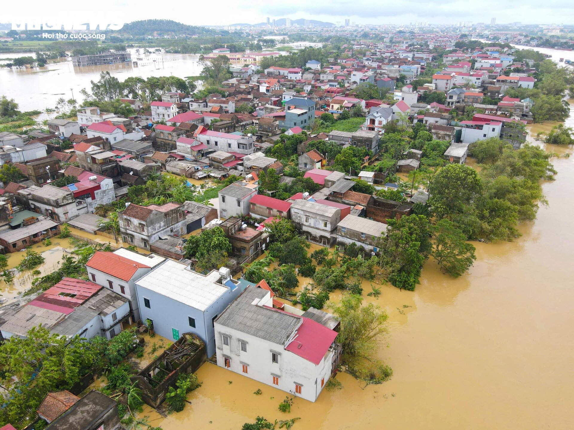 Lũ sông Cầu cao nhất trong gần 40 năm, 9.000 người dân Bắc Giang bị cô lập - Ảnh 3.