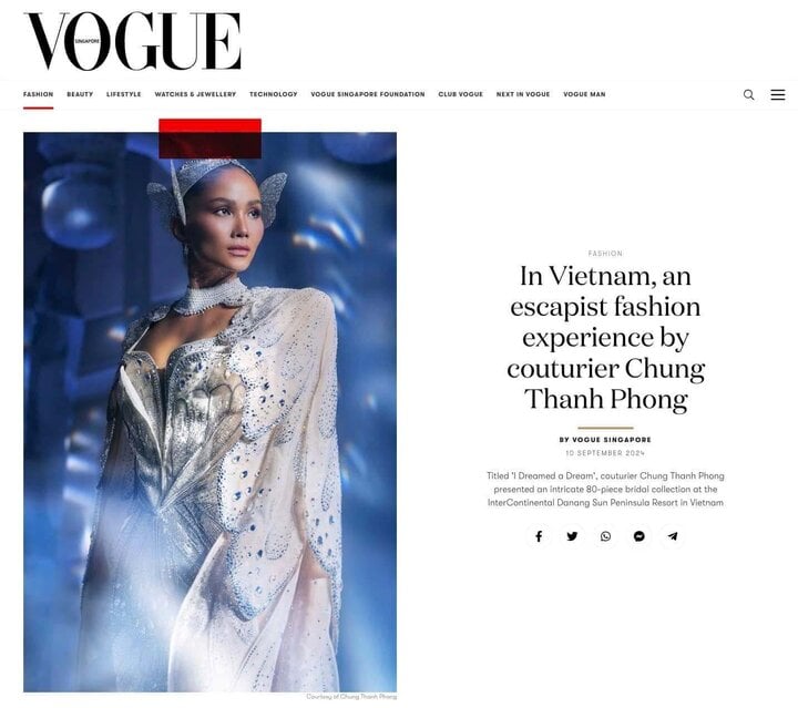 Tạp chí Vogue Singapore khen show diễn của NTK Chung Thanh Phong - Ảnh 1.