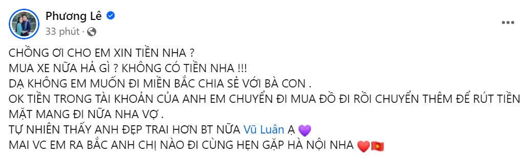 Phương Lê xin tiền Vũ Luân nhưng lại nhận câu trả lời đầy bất ngờ từ chồng - Ảnh 2.