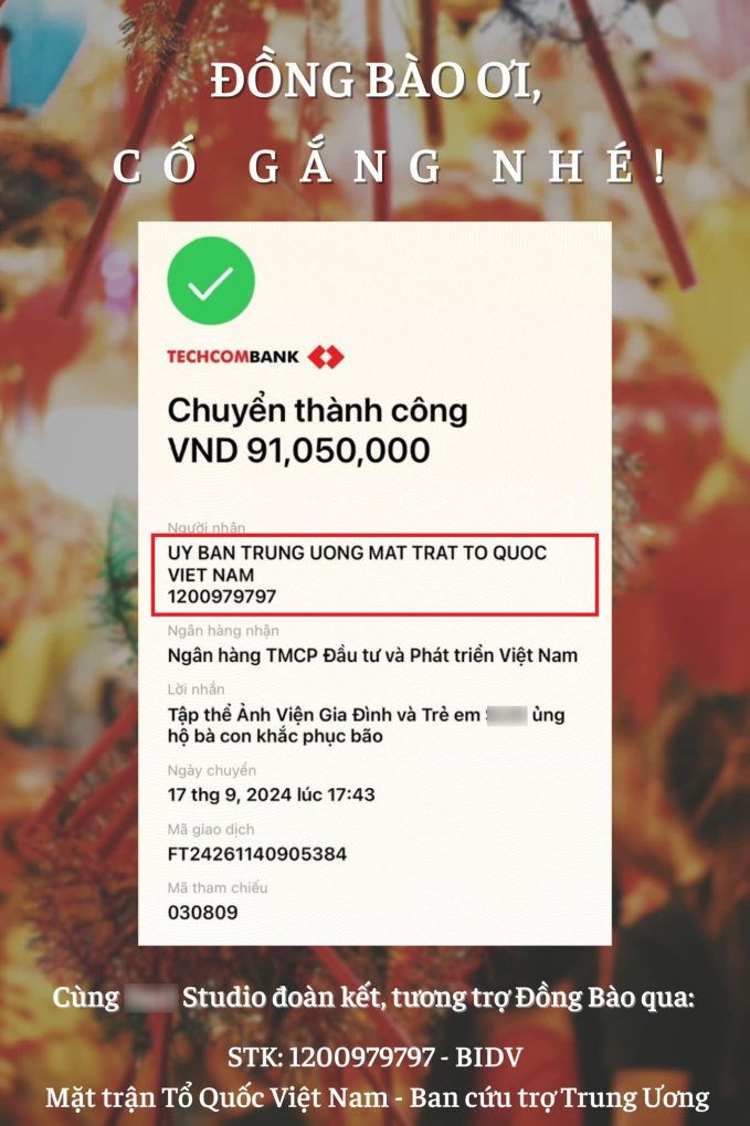 Studio nổi tiếng ở Hà Nội tự &quot;check var&quot; minh oan vụ chuyển khoản hơn 91 triệu đồng ủng hộ đồng bào lũ lụt, dân mạng &quot;quay xe&quot; xin lỗi - Ảnh 1.