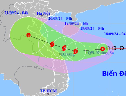 Bão số 4 hướng vào khu vực Quảng Bình - Đà Nẵng, di chuyển phức tạp, miền Trung mưa to đến 500 mm- Ảnh 1.