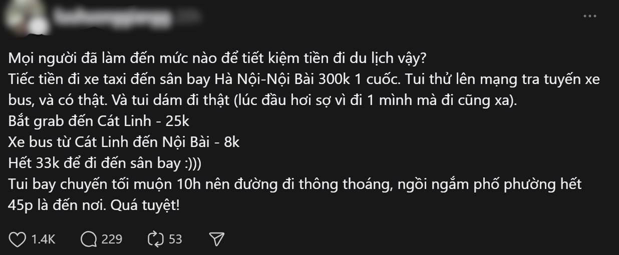 Ra sân bay Nội Bài chưa đến 30k, giới trẻ ngày nay đã làm đến mức nào để tiết kiệm tiền đi du lịch? - Ảnh 1.