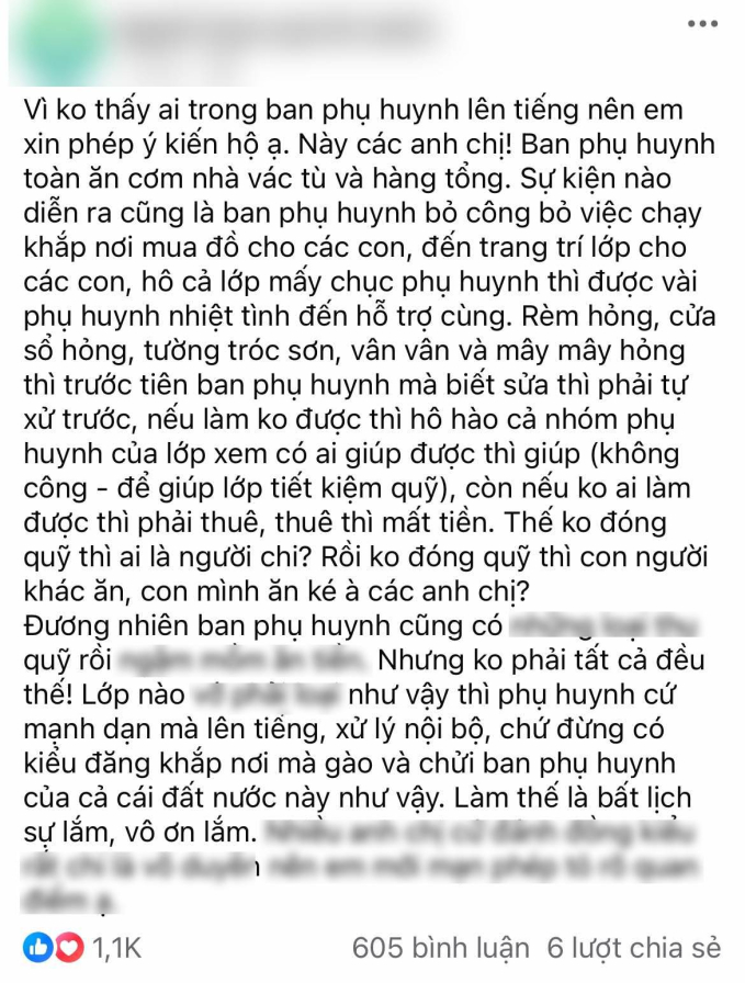 Quan điểm gây tranh cãi nhất MXH hôm nay: &quot;Đừng đi khắp nơi chê bai ban phụ huynh, làm thế là bất lịch sự lắm, vô ơn lắm&quot; - Ảnh 1.