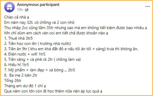 Cách chi tiêu để có tiền mua 1 chỉ vàng mỗi tháng của gia đình 4 người: Ngày ăn 2 bữa, tiền thuê nhà chỉ 3,5 triệu đồng- Ảnh 1.