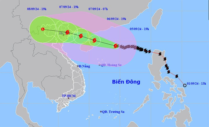 Tin mới nhất về siêu bão Yagi và cường độ khi đi vào đất liền - Ảnh 1.