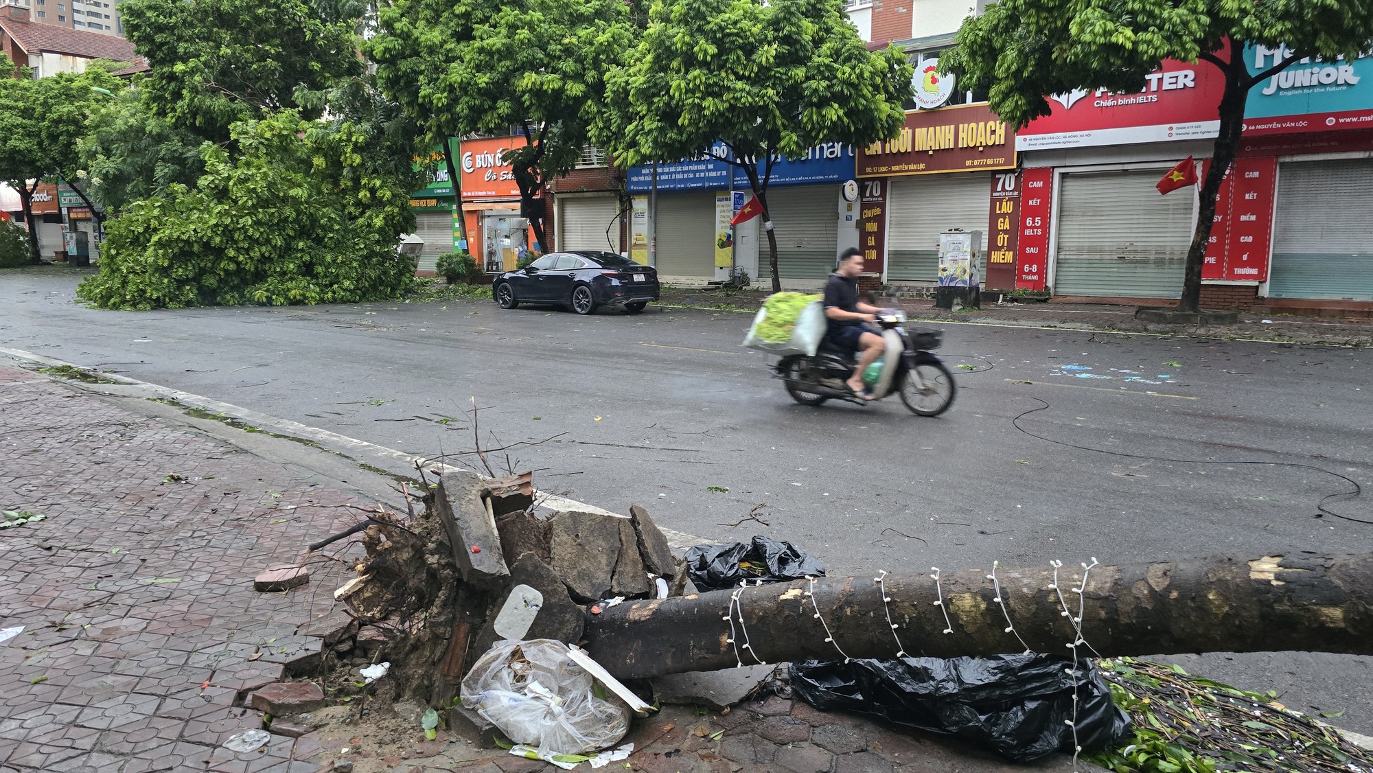 Người dân Hà Nội thẫn thờ trước khung cảnh buổi sáng của Thủ đô sau đêm bão Yagi quần thảo- Ảnh 24.