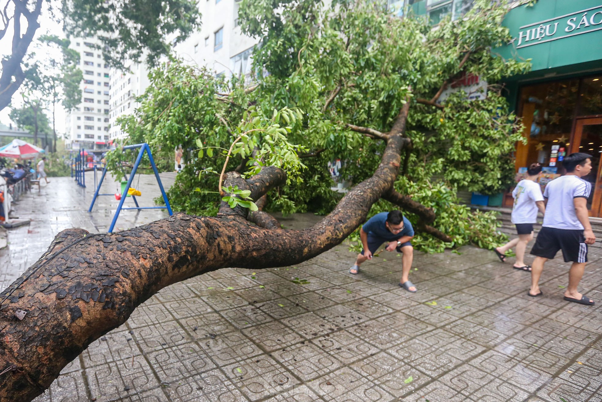 Khu đô thị đông dân nhất Thủ đô tan hoang sau bão Yagi, &quot;có nhà nhưng không có lối vào&quot; - Ảnh 3.