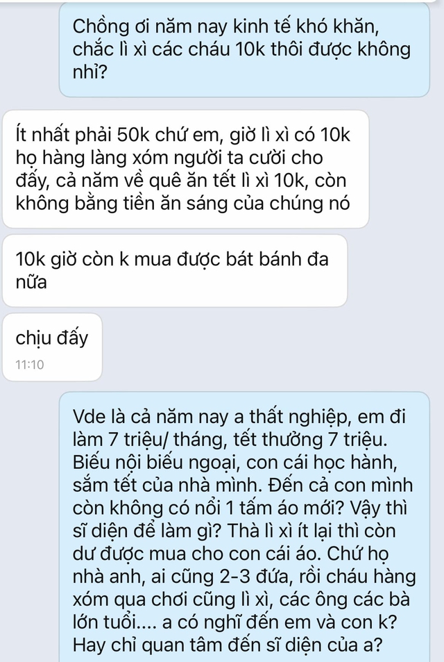 Vợ định lì xì Tết các cháu ở quê 10.000 đồng, chồng thất nghiệp cả năm lại sĩ diện liền phán một câu nghe chết lặng - Ảnh 1.