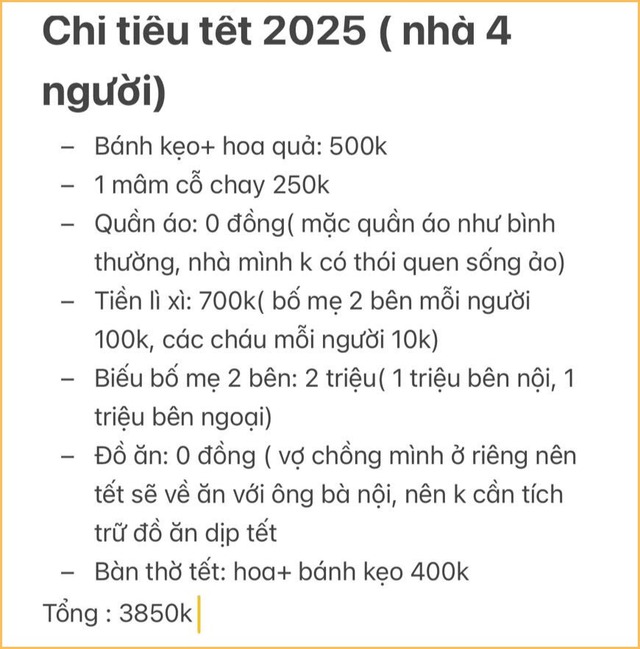 Choáng với những bức ảnh chụp tiền tiêu Tết, có nhà chi đúng 3 khoản, người thưởng 50 triệu vẫn không dư đồng nào- Ảnh 1.