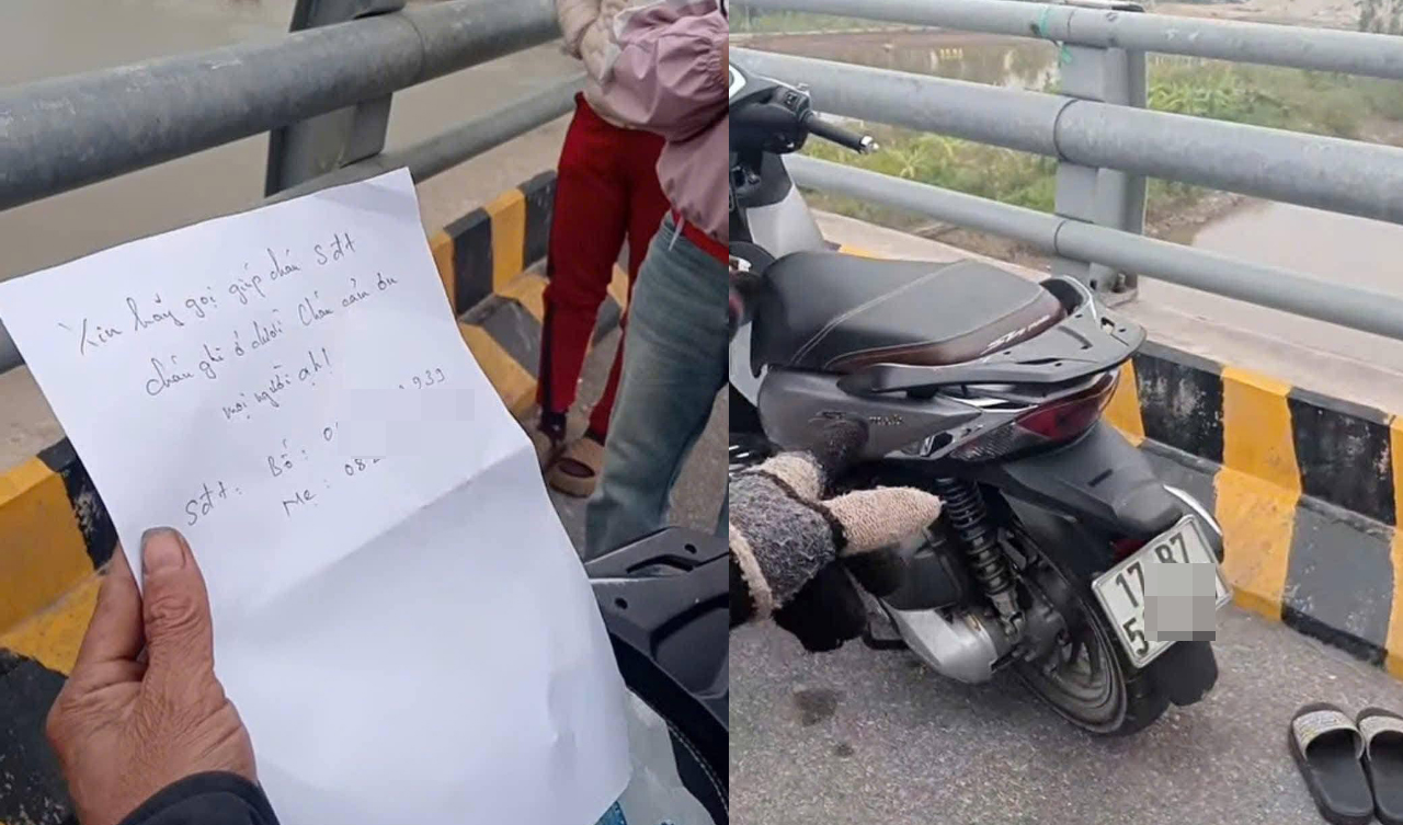 Thái Bình: Bỏ lại tờ giấy ghi số điện thoại bố mẹ và xe máy trên cầu, nam thanh niên khiến hàng trăm người hoang mang tìm kiếm - Ảnh 2. Thái Bình: Bỏ lại tờ giấy ghi số điện thoại bố mẹ và xe máy trên cầu, nam thanh niên khiến hàng trăm người hoang mang tìm kiếm - Ảnh 2.