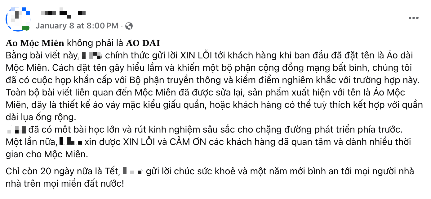 Một local brand nhận bão phẫn nộ khi bán áo dài giấu quần, định nghĩa áo dài là 