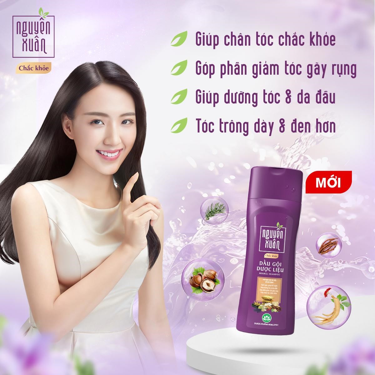 Dầu gội Nguyên Xuân Chắc Khoẻ - Giải pháp từ dược liệu cho tóc yếu, gãy rụng- Ảnh 1.