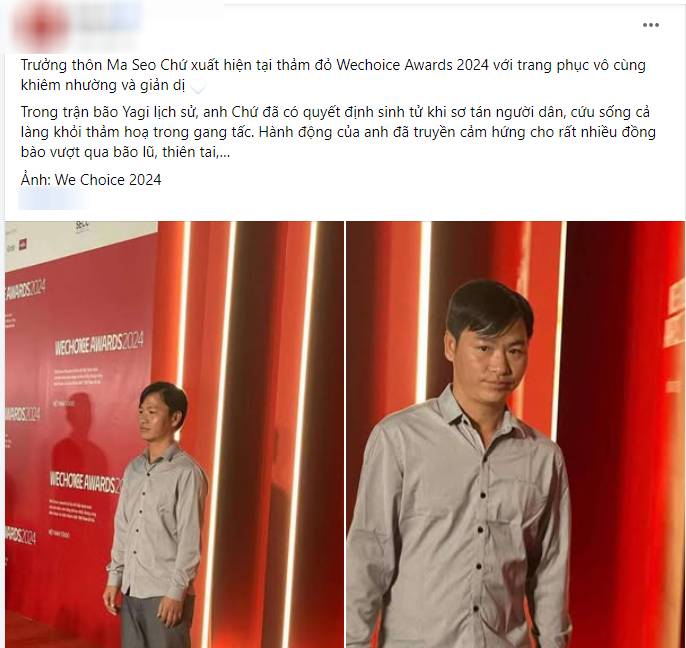 Hình ảnh một vị trưởng thôn trên thảm đỏ WeChoice Awards bỗng “bùng nổ” cõi mạng, chuyện gì xảy ra? - Ảnh 3.