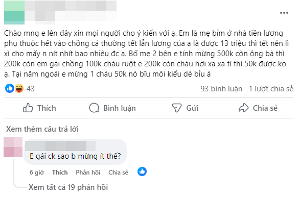 Lại là chuyện tiêu Tết: Mẹ bỉm ở nhà phụ thuộc lương chồng băn khoăn nên lì xì thế nào vì sợ bị &quot;dè bỉu&quot; - Ảnh 1.