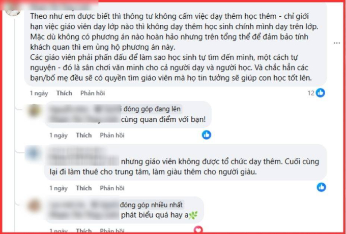 Quan điểm gây tranh cãi: &quot;Đa số phụ huynh không ủng hộ việc dạy/học thêm có con em ở mức trung bình, yếu, thậm chí là cá biệt&quot; - Ảnh 2.