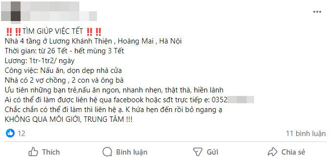 Giúp việc về quê full Tết, hội mẹ bỉm nháo nhào tìm người thay thế, chi gần 10 triệu mà vẫn lo - Ảnh 4.