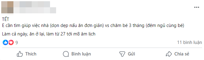 Giúp việc về quê full Tết, hội mẹ bỉm nháo nhào tìm người thay thế, chi gần 10 triệu mà vẫn lo - Ảnh 6.