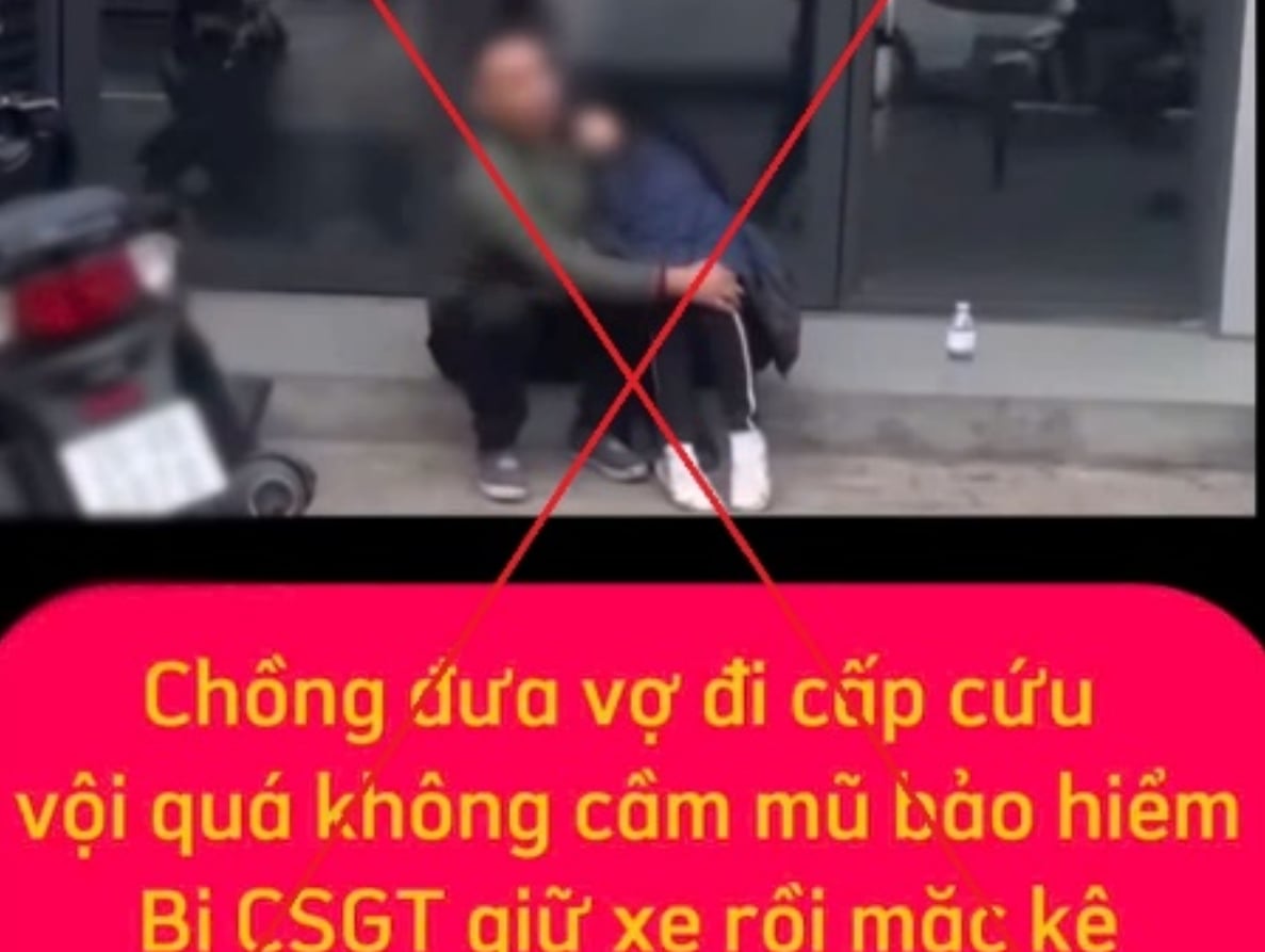 CA Hà Nội lên tiếng về thông tin chồng đưa vợ đi cấp cứu không đội mũ bảo hiểm bị CSGT giữ lại? - Ảnh 1.