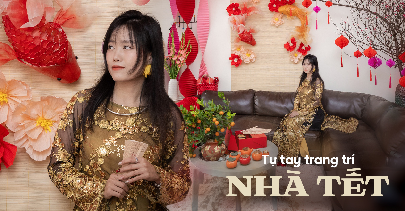 Cô gái trang trí nhà ngày Tết đẹp như studio chụp ảnh, bật mí kinh phí &quot;hạt dẻ&quot; và chia sẻ bí quyết - Ảnh 1.