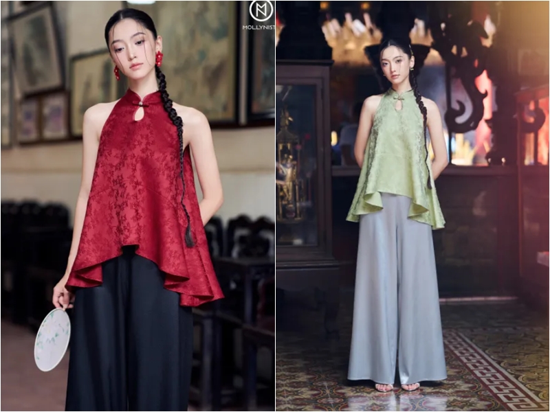 Những mẫu áo dài cách tân đón Tết, các chị em diện là xinh ngất ngây - Ảnh 13. Những mẫu áo dài cách tân đón Tết, các chị em diện là xinh ngất ngây - Ảnh 13.