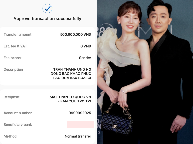 Trường Giang, Mỹ Tâm, vợ chồng Trấn Thành và dàn sao chung tay quyên góp khắc phục hậu quả bão lũ - Ảnh 2.