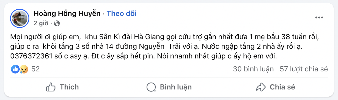 Xót xa những lời cầu cứu trong trận lũ lịch sử: &quot;Nước đang dâng, nhà có 4 trẻ em, không còn đồ ăn…&quot; - Ảnh 7.