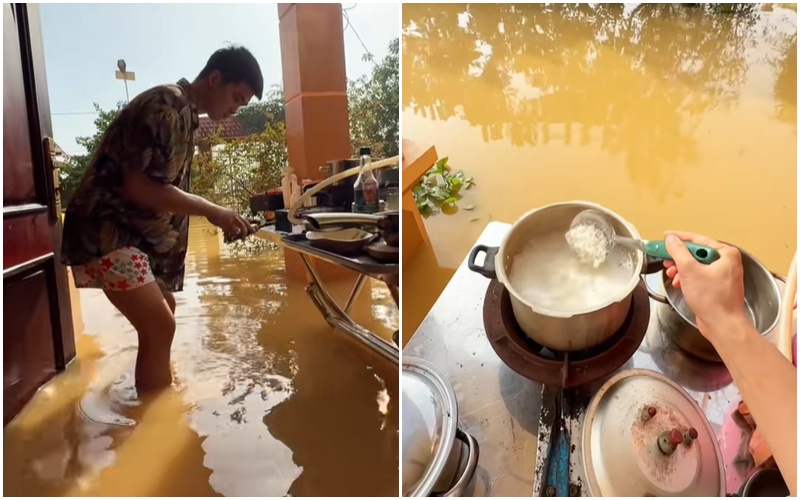 Chồng Bắc Ninh lội nước lũ lịch sử nấu "cơm cữ của Hoàng hậu" hút triệu view - Ảnh 3. Chồng Bắc Ninh lội nước lũ lịch sử nấu "cơm cữ của Hoàng hậu" hút triệu view - Ảnh 3.