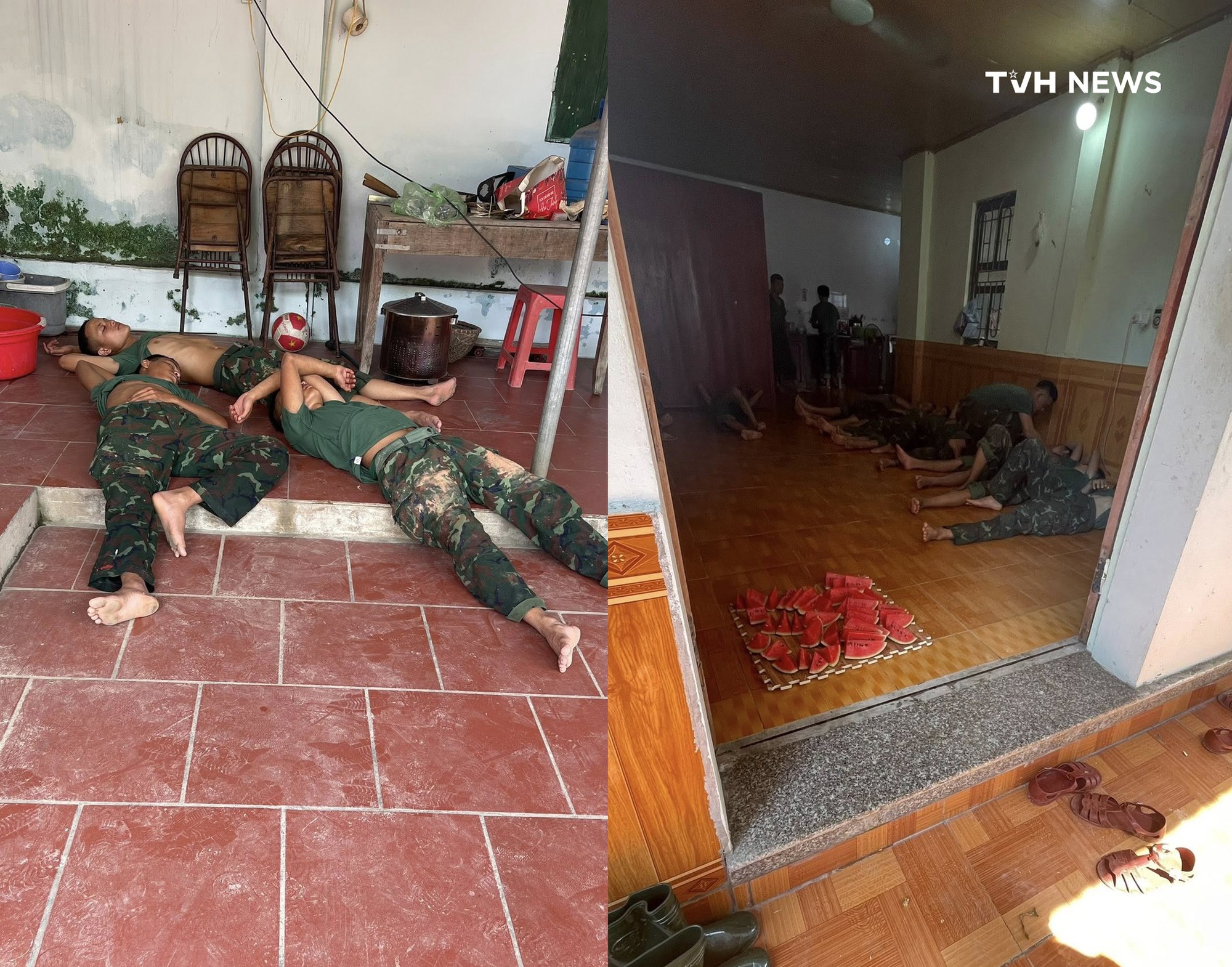 Khi người lính ngủ say bên mẹt dưa hấu của bà con vùng ngập: Thương lắm! - Ảnh 3. Khi người lính ngủ say bên mẹt dưa hấu của bà con vùng ngập: Thương lắm! - Ảnh 3.