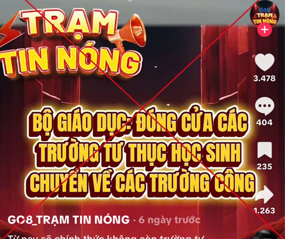 Bộ GD-ĐT nói gì về thông tin "đóng cửa, giải tán trường tư"? - Ảnh 2. Bộ GD-ĐT cảnh báo thông tin sai sự thật "đóng cửa, giải tán trường tư" - Ảnh 2.