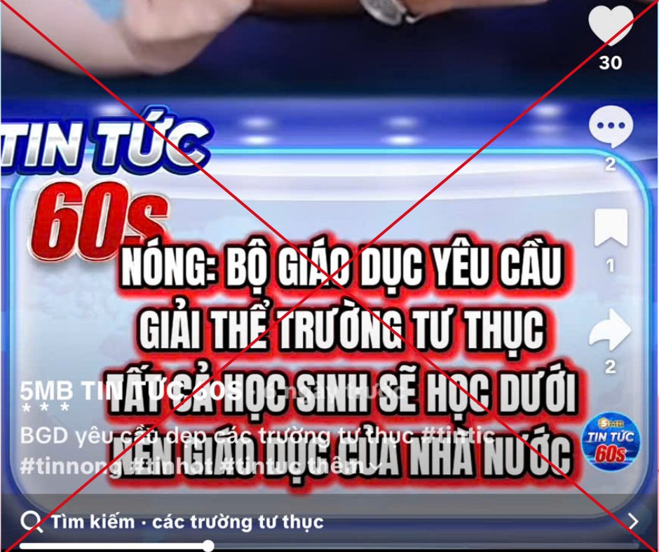 Bộ GD-ĐT nói gì về thông tin "đóng cửa, giải tán trường tư"? - Ảnh 1. Bộ GD-ĐT cảnh báo thông tin sai sự thật "đóng cửa, giải tán trường tư" - Ảnh 1.