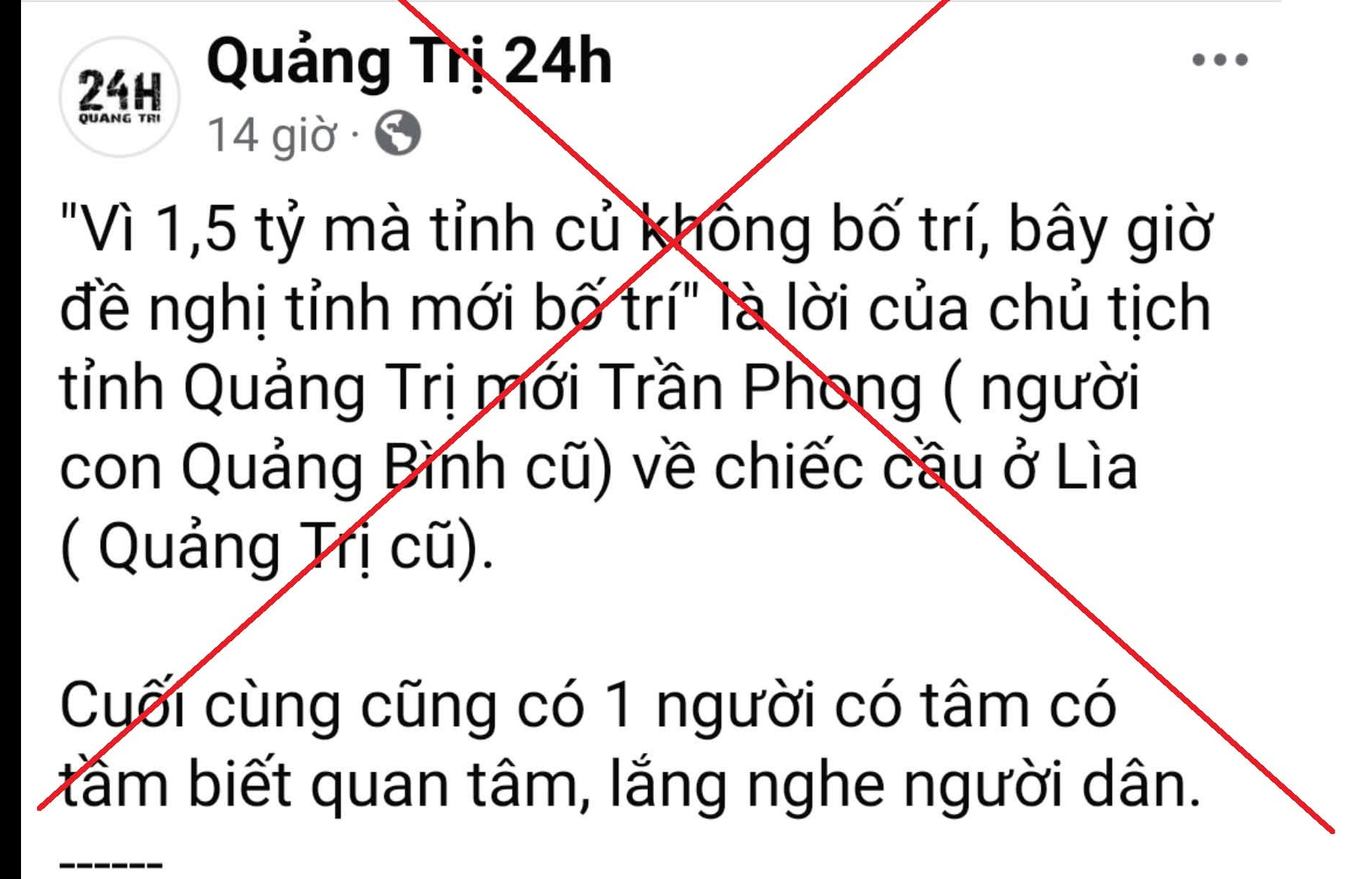 Tự &yacute; cắt gh&eacute;p ph&aacute;t ng&ocirc;n Chủ tịch tỉnh Quảng Trị - Ảnh 2.