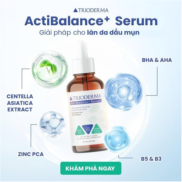 Review Trioderma ActiBalance+ Serum: Giải pháp kép cho da mụn và xỉn màu - Ảnh 4. Review Trioderma ActiBalance+ Serum: Giải pháp kép cho da mụn và xỉn màu - Ảnh 4.
