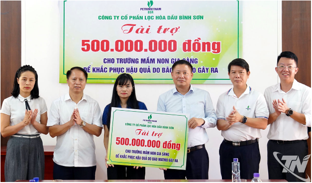 Công ty Cổ phần Lọc hóa dầu Bình Sơn: Hỗ trợ 1,2 tỷ đồng khắc phục hậu quả mưa lũ tại các trường học - Ảnh 3. Công ty Cổ phần Lọc hóa dầu Bình Sơn: Hỗ trợ 1,2 tỷ đồng khắc phục hậu quả mưa lũ tại các trường học - Ảnh 3.