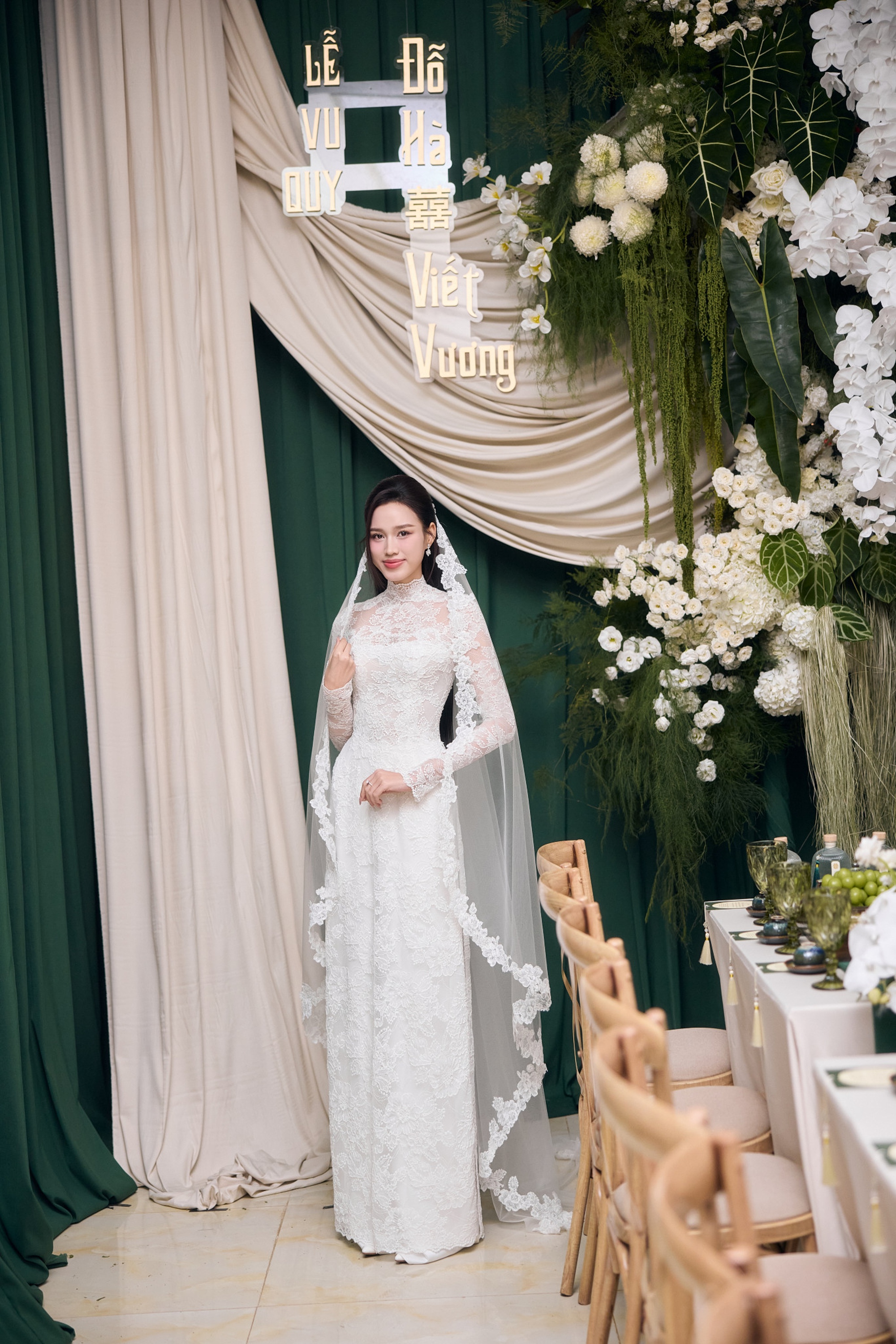 Hoa hậu Đỗ Thị Hà rạng rỡ trong lễ rước dâu - Ảnh 9.